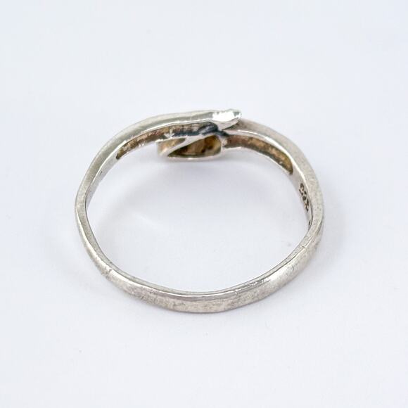 AS IS MISSING STONES Sterling Silver 925 Mother of Pearl Marcasite Ring Size 8 - Picture 5 of 10